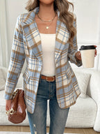 Harper | Women's Plaid Blazer | Single-Button · PNY