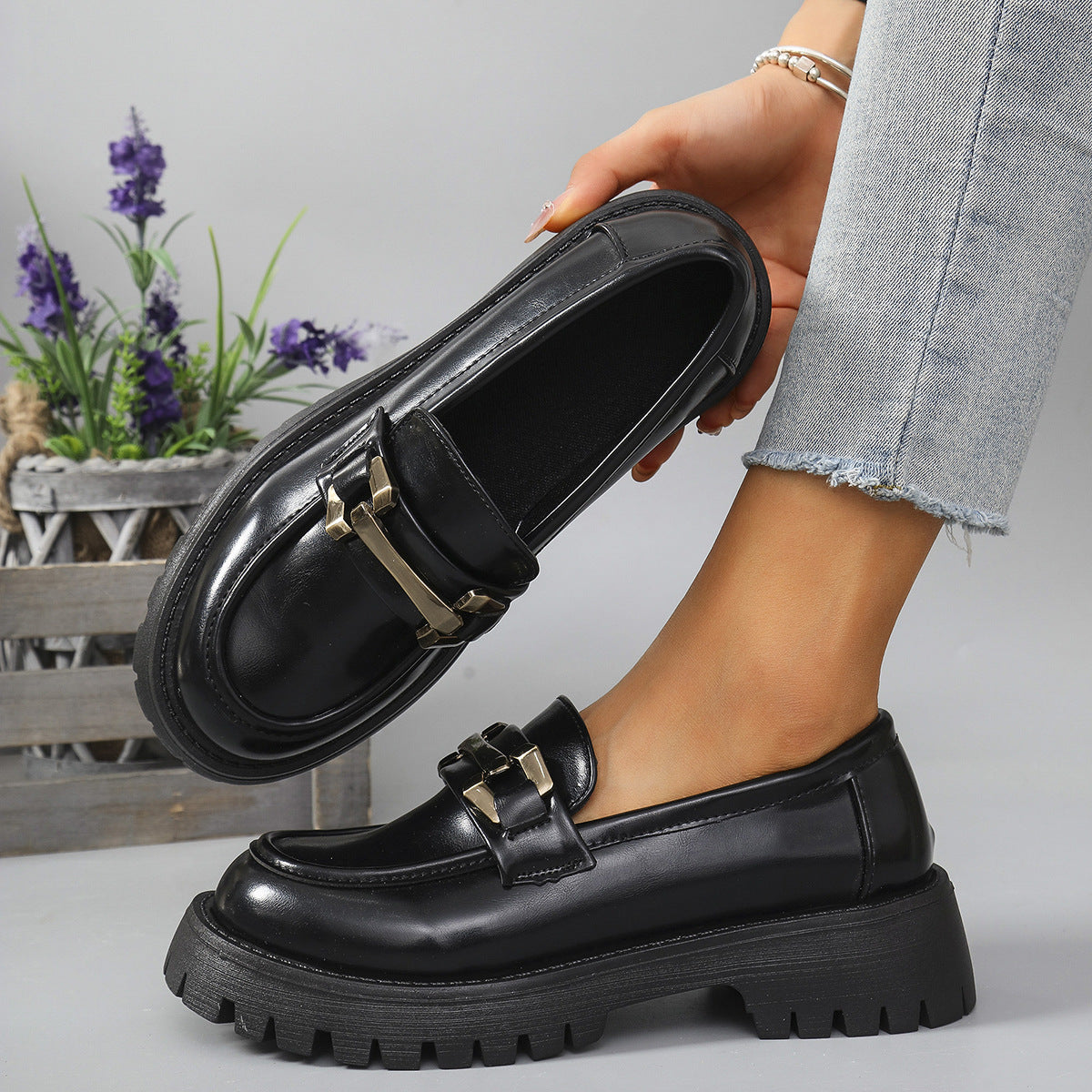 Harper | Women's Platform Loafers | Metal Buckle · PNY