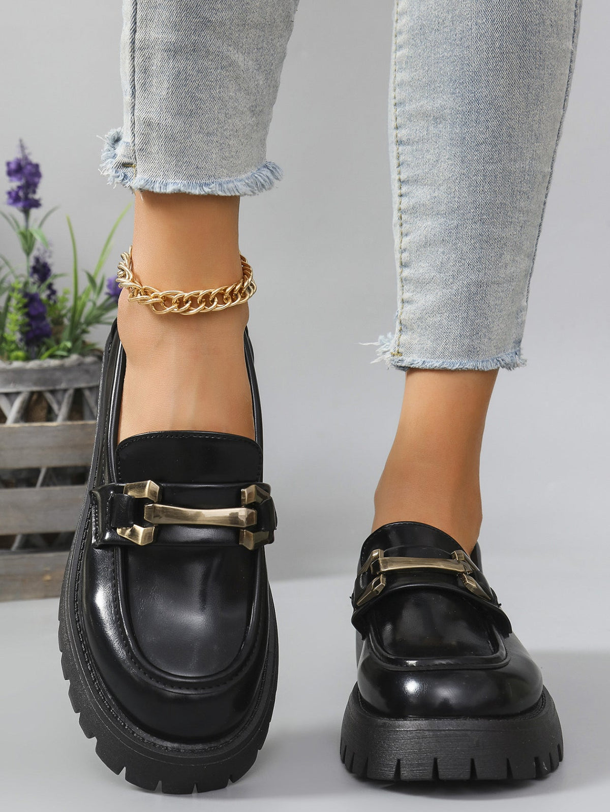 Harper | Women's Platform Loafers | Metal Buckle · PNY