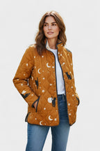 Harper | Women's Quilted Jacket | Cat Print · PNY