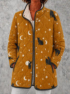 Harper | Women's Quilted Jacket | Cat Print · PNY