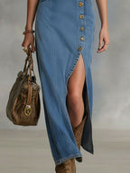 Harper | Women's Sleeveless Maxi Dress | Button-Up · PNY