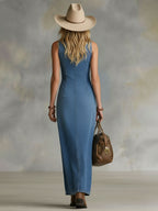 Harper | Women's Sleeveless Maxi Dress | Button-Up · PNY