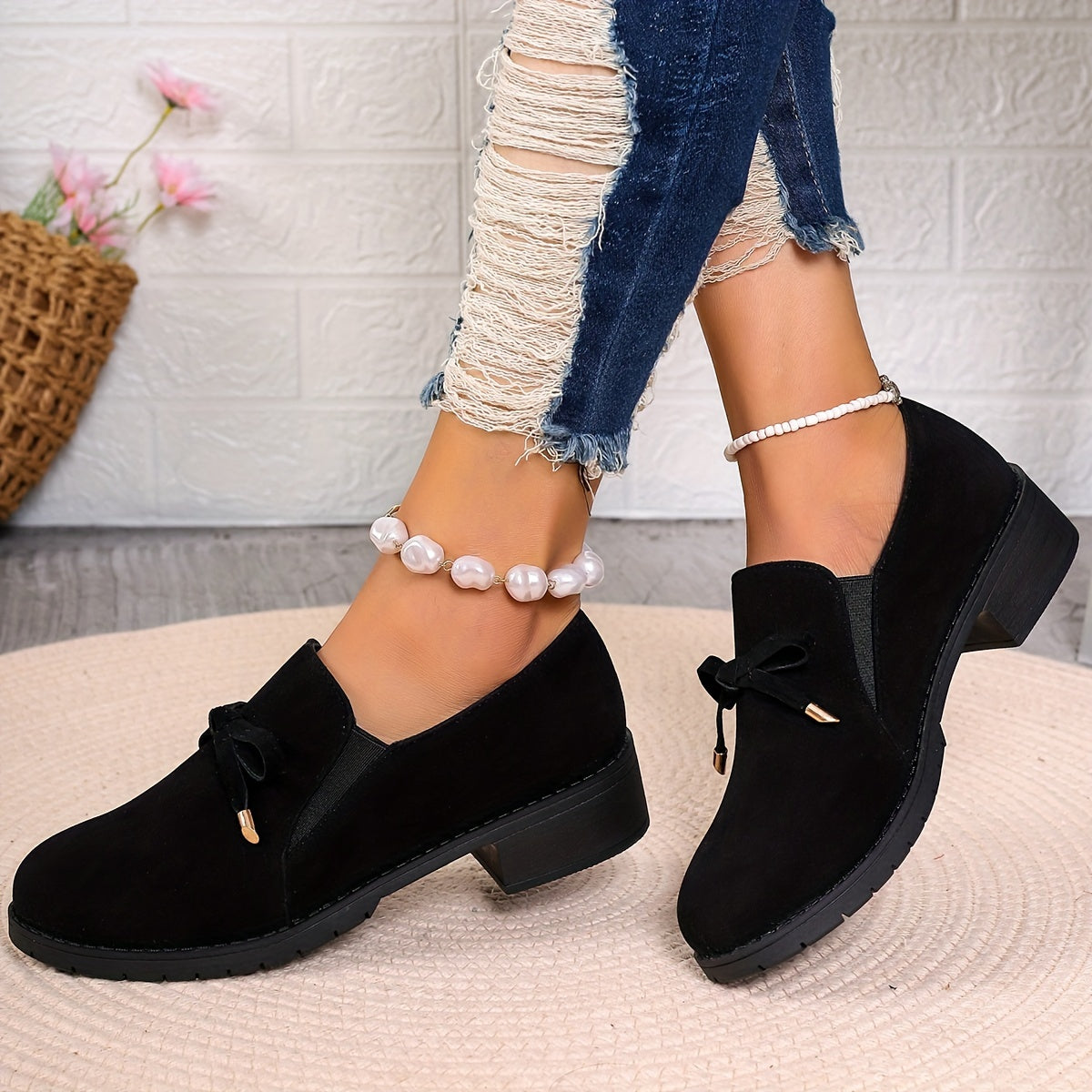 Harper | Women's Slip-On Loafers | Bow Detail · PNY