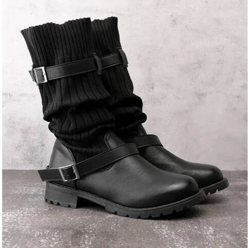 Harper | Women's Slouch Boots | Knit Buckle · PNY
