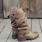 Harper | Women's Slouch Boots | Knit Buckle · PNY