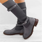 Harper | Women's Slouch Boots | Knit Buckle · PNY