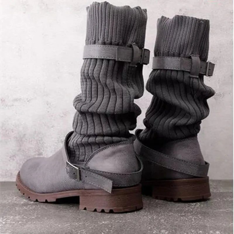 Harper | Women's Slouch Boots | Knit Buckle · PNY