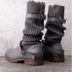 Harper | Women's Slouch Boots | Knit Buckle · PNY