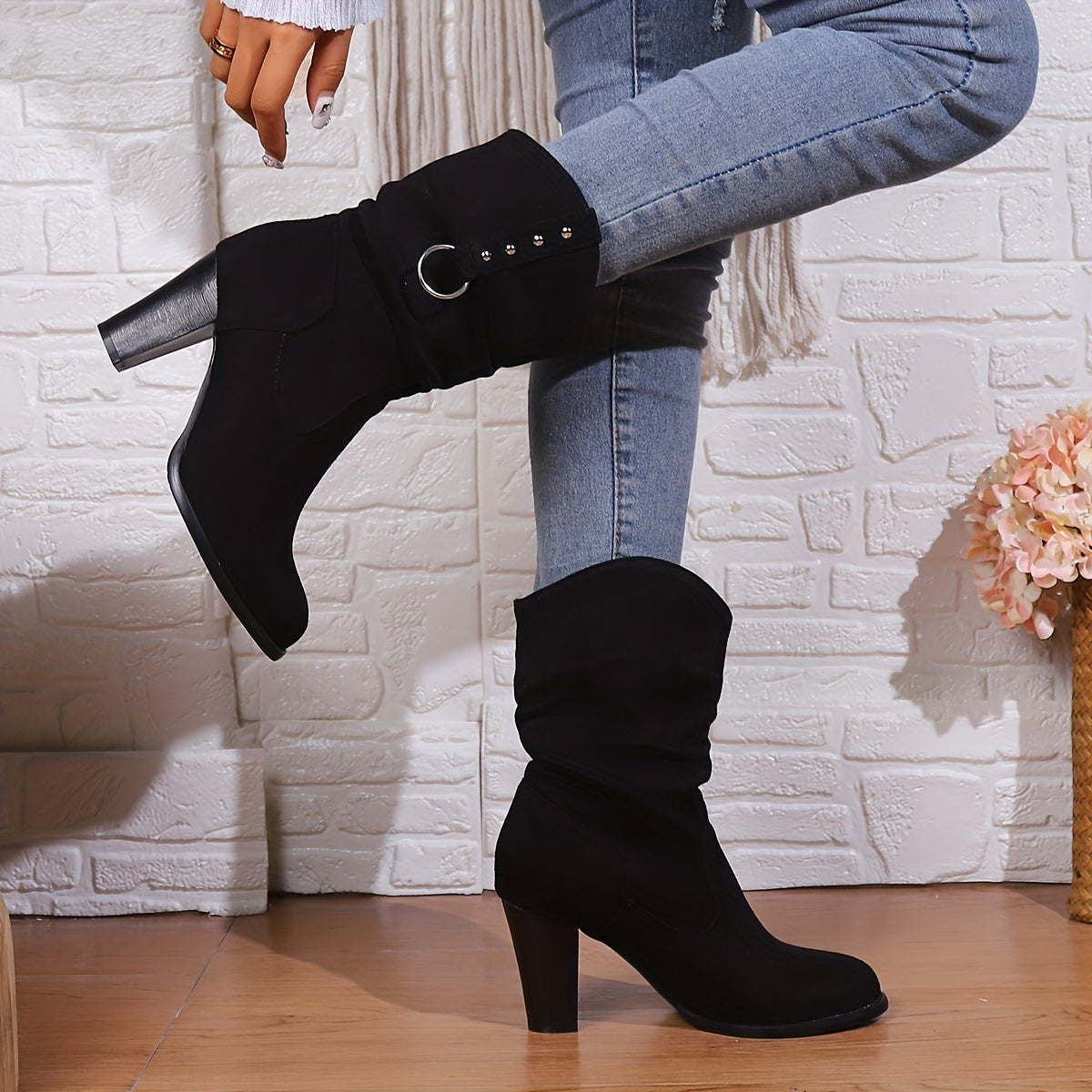 Harper | Women's Slouchy Boots | Block Heel · PNY