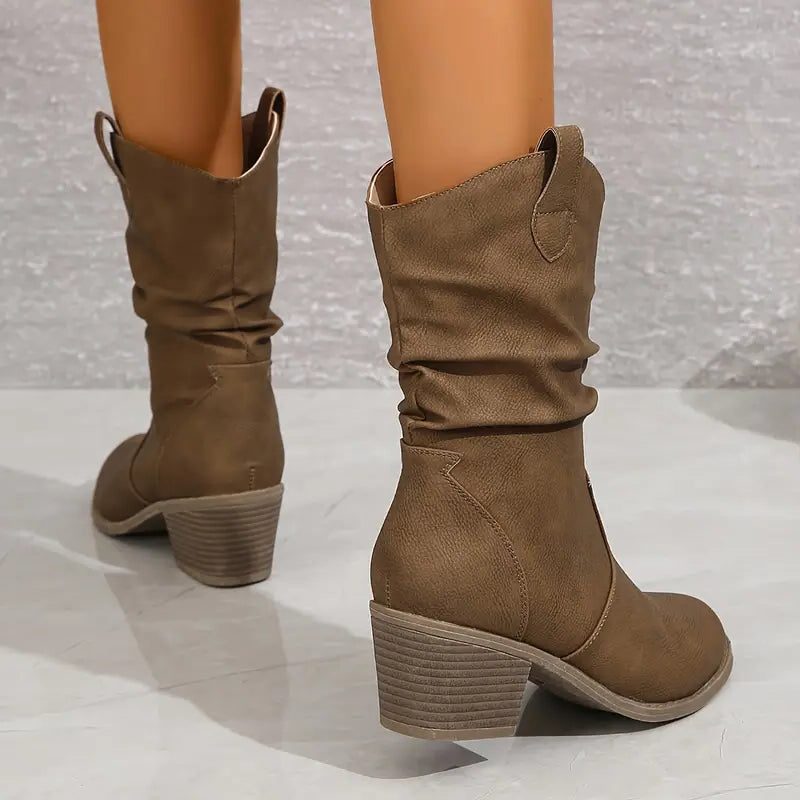 Harper | Women's Slouchy Boots | Block Heel · PNY