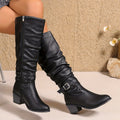 Harper | Women's Slouchy Knee-High Boots | Buckle Strap