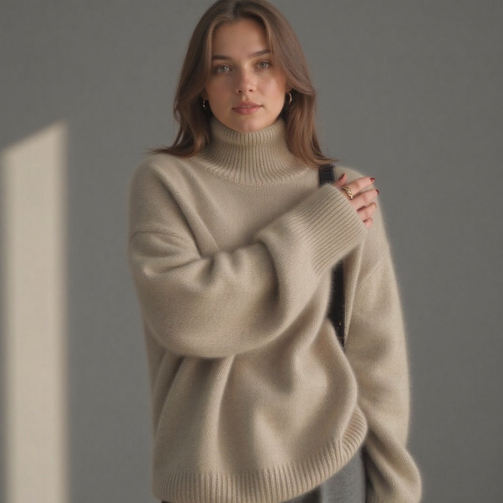 Harper | Women's Turtleneck Sweater | Ribbed Cuffs · PNY