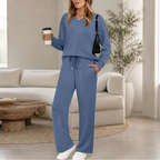 Harper | Women's V-Neck Loungewear Set | Drawstring Pants · PNY