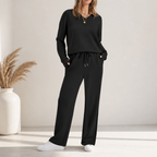Harper | Women's V-Neck Loungewear Set | Drawstring Pants · PNY