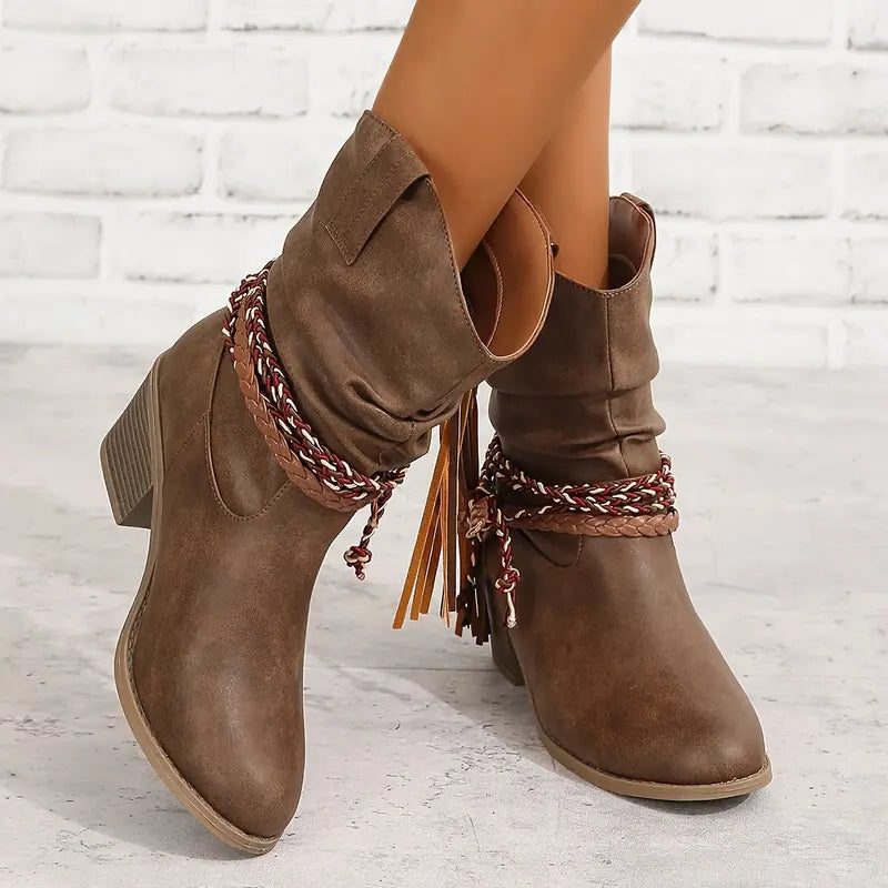 Harper | Women's Western Boots | Braided Strap · PNY