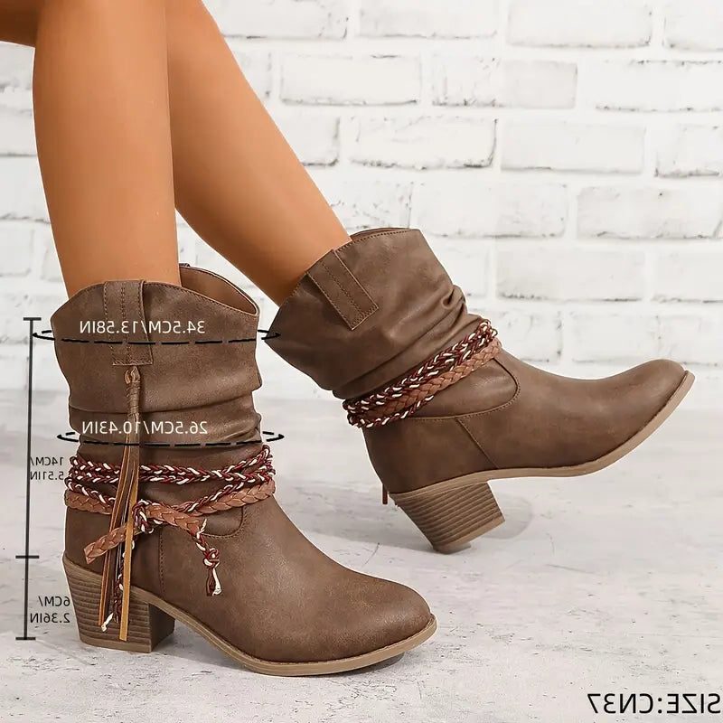 Harper | Women's Western Boots | Braided Strap · PNY