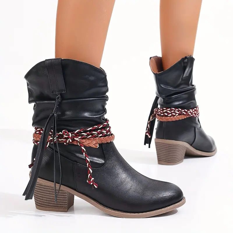 Harper | Women's Western Boots | Braided Strap · PNY
