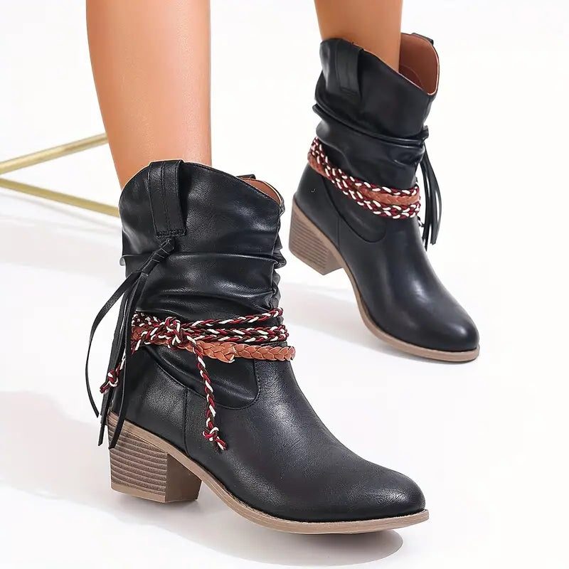Harper | Women's Western Boots | Braided Strap · PNY