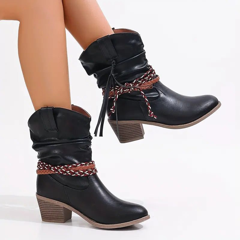 Harper | Women's Western Boots | Braided Strap · PNY