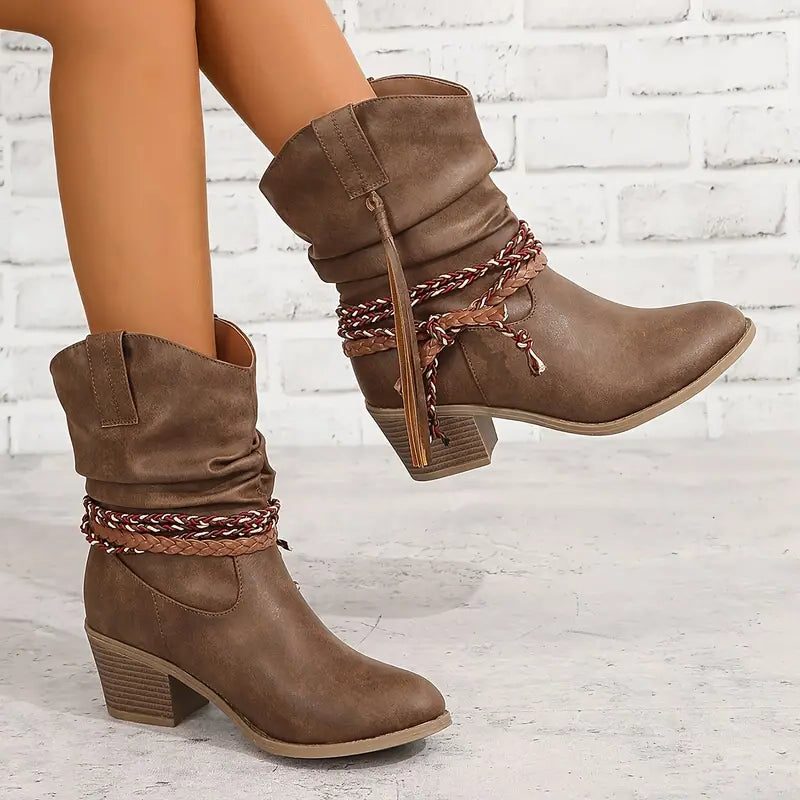 Harper | Women's Western Boots | Braided Strap · PNY
