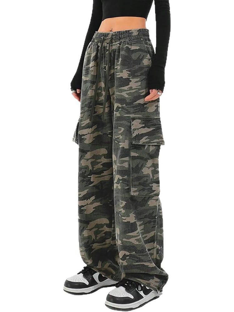 Harper | Women's Wide-Leg Cargo Pants | Camo Print · PNY