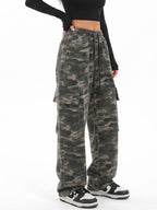 Harper | Women's Wide-Leg Cargo Pants | Camo Print · PNY