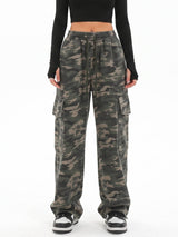 Harper | Women's Wide-Leg Cargo Pants | Camo Print