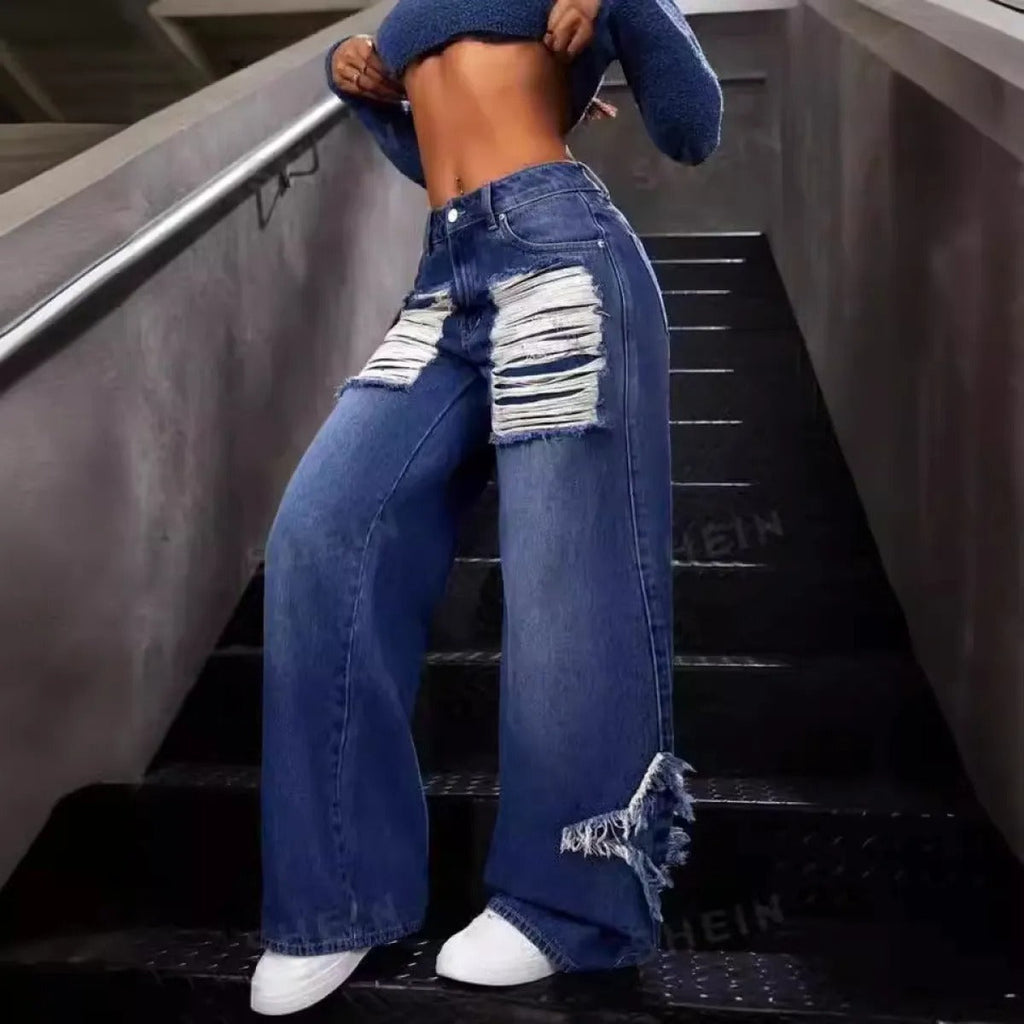 Harper | Women's Wide-Leg Jeans | Distressed Denim · PNY