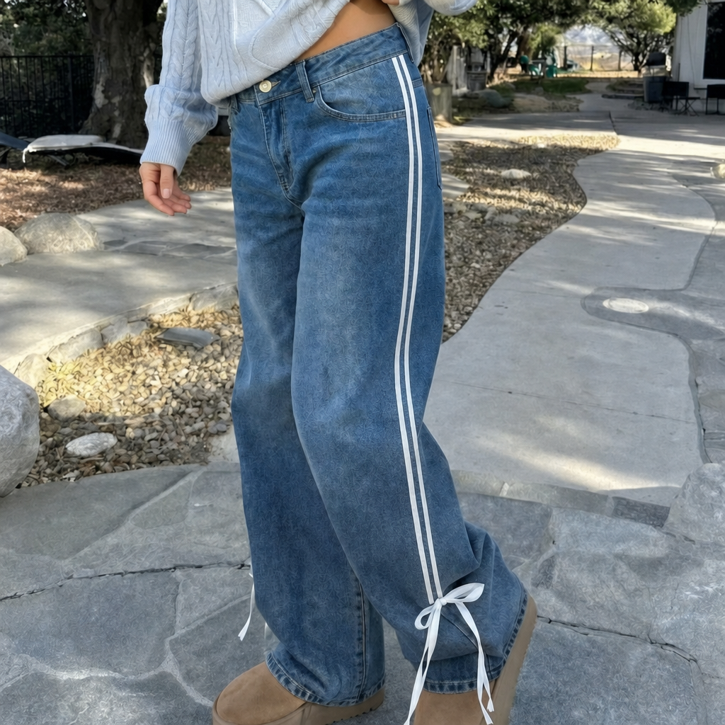 Harper | Women's Wide-Leg Jeans | Side Stripe · PNY