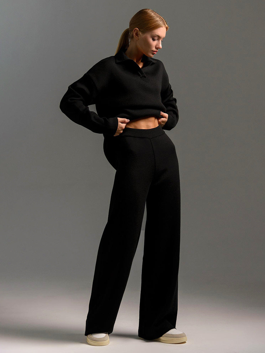 Harper | Women's Wide-Leg Knit Set | Collared Top · PNY