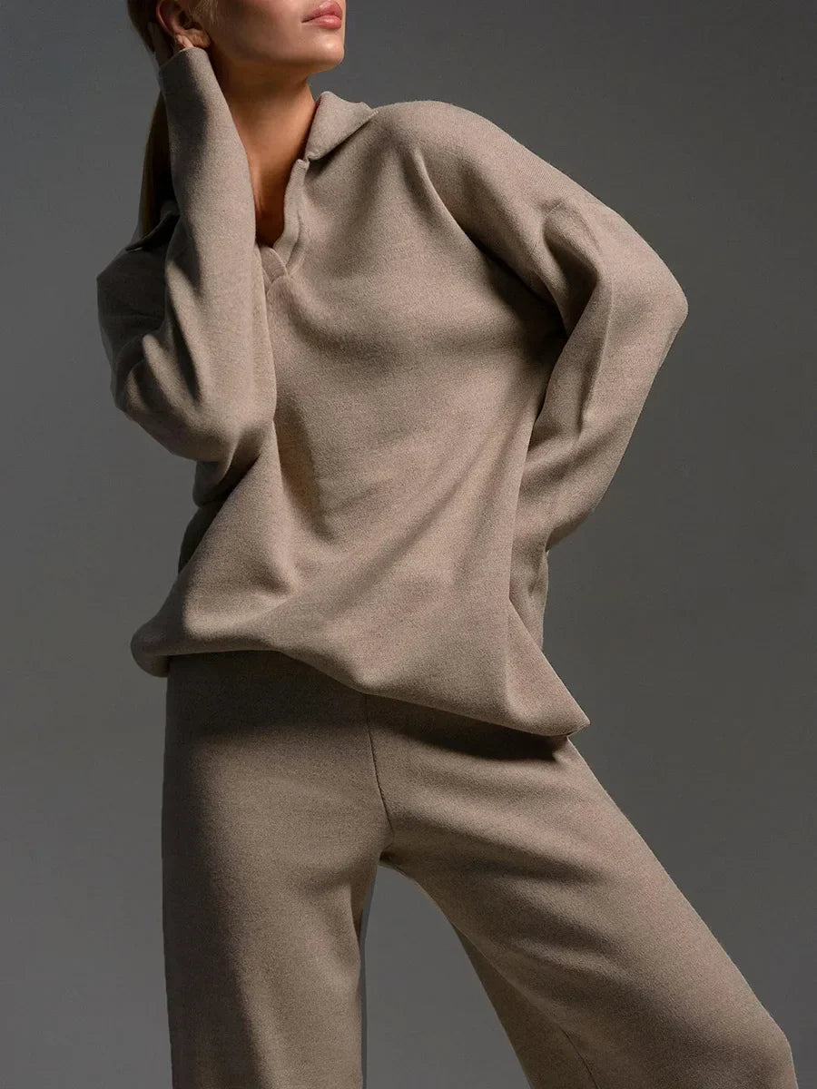 Harper | Women's Wide-Leg Knit Set | Collared Top · PNY