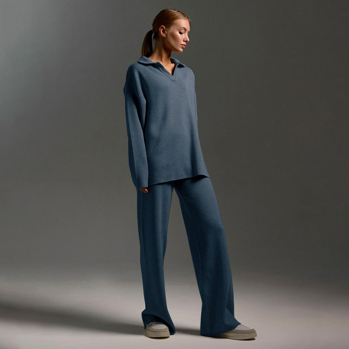 Harper | Women's Wide-Leg Knit Set | Collared Top · PNY