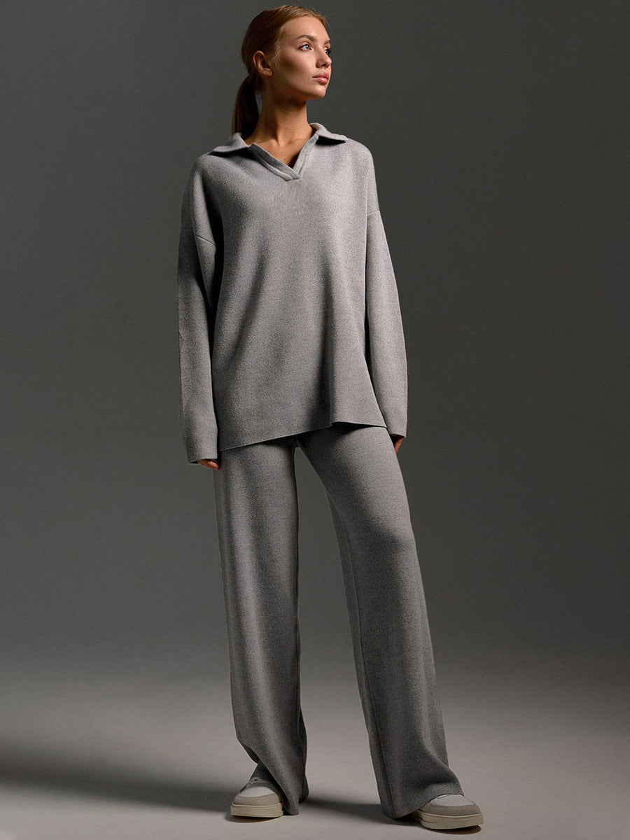 Harper | Women's Wide-Leg Knit Set | Collared Top · PNY