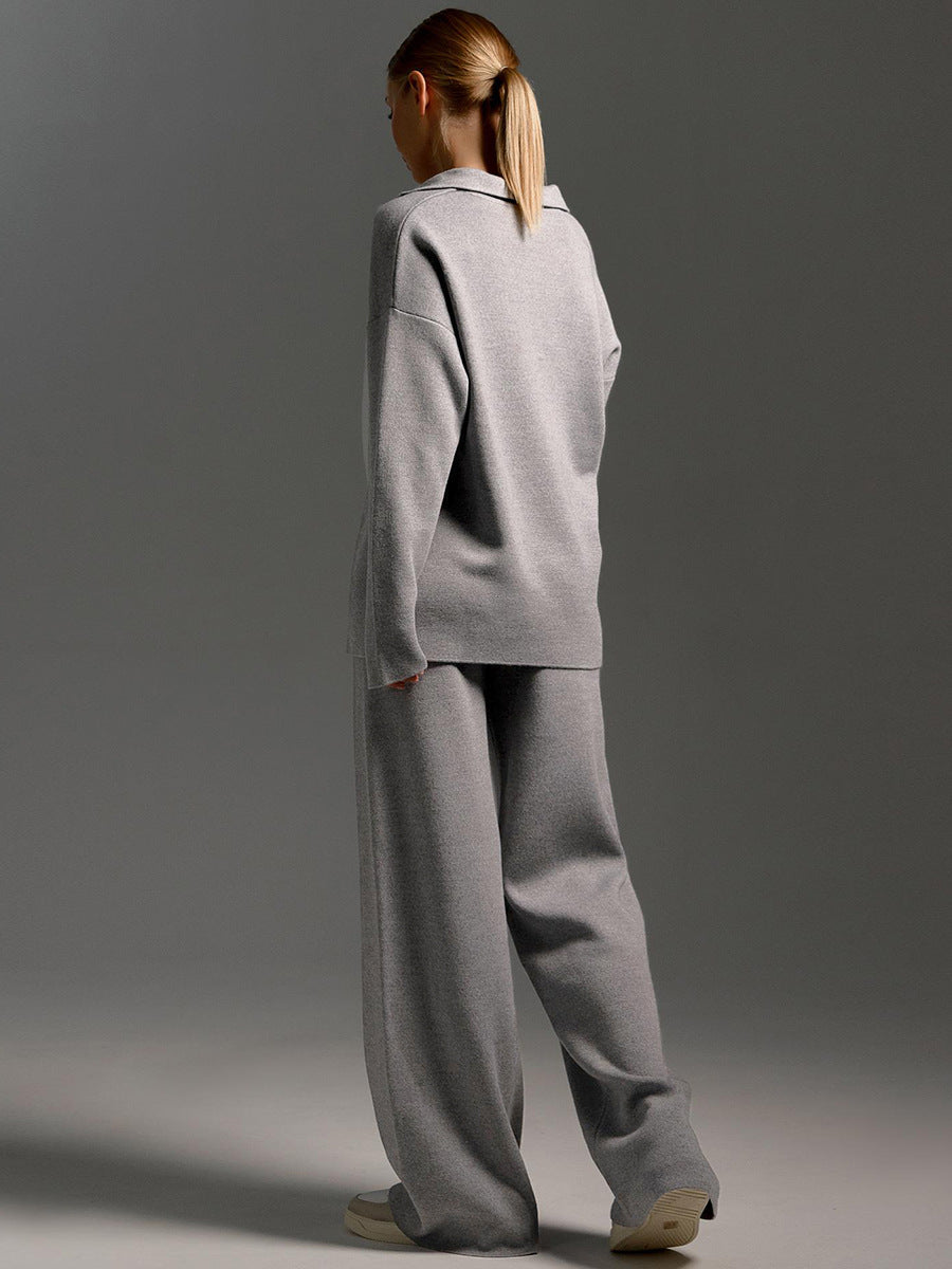 Harper | Women's Wide-Leg Knit Set | Collared Top · PNY