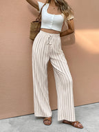 Harper | Women's Wide-Leg Pants | Striped Drawstring · PNY