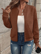 Harper | Women's Zip-Up Bomber Jacket | Textured Knit · PNY