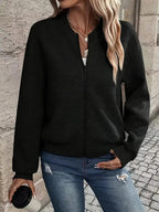 Harper | Women's Zip-Up Bomber Jacket | Textured Knit · PNY