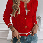 Hazel | Women's Button-Up Cardigan | Cable Knit · PNY