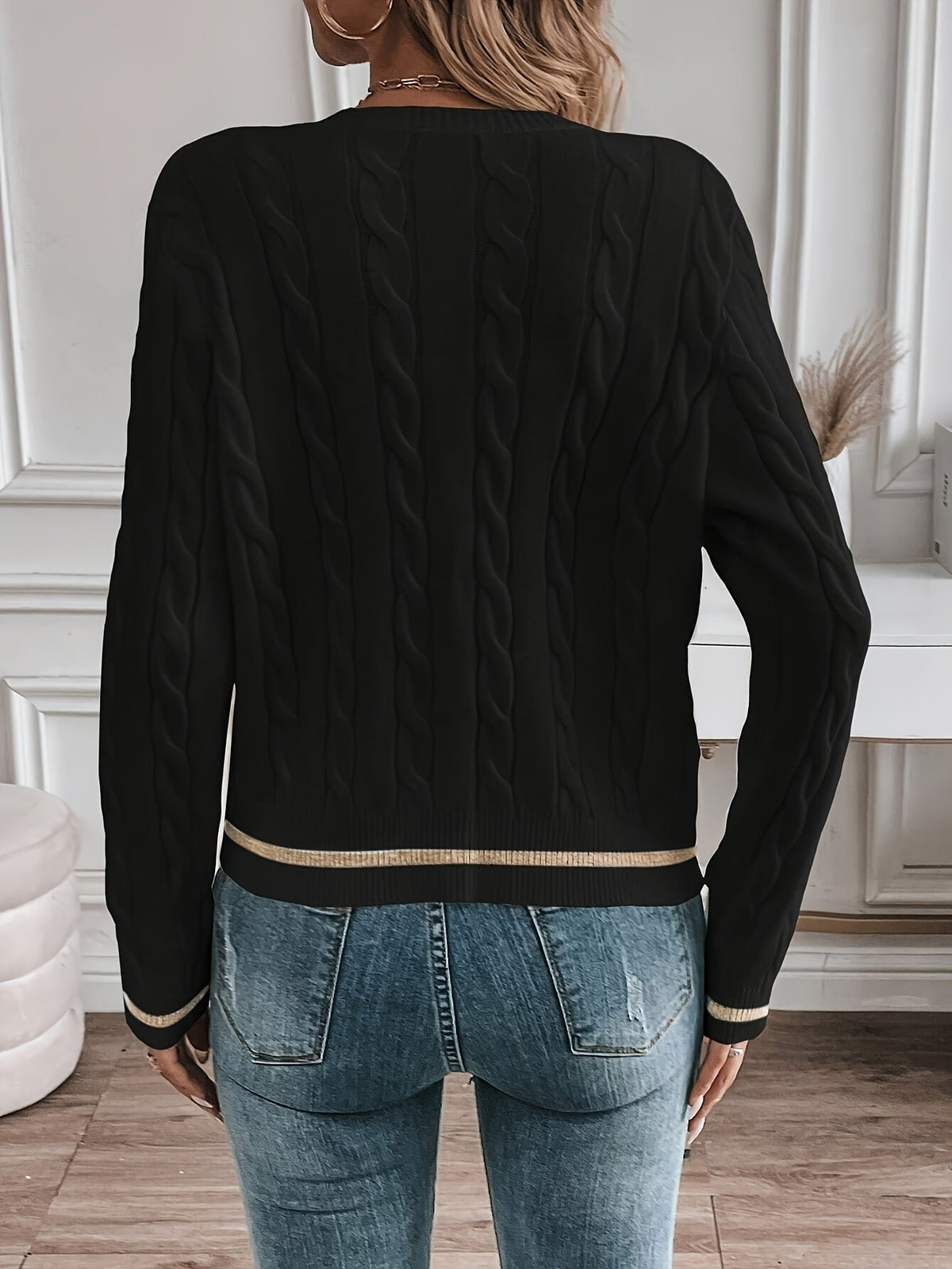 Hazel | Women's Button-Up Cardigan | Cable Knit · PNY