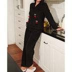 Hazel | Women's Button-Up Pajama Set | Fleece · PNY