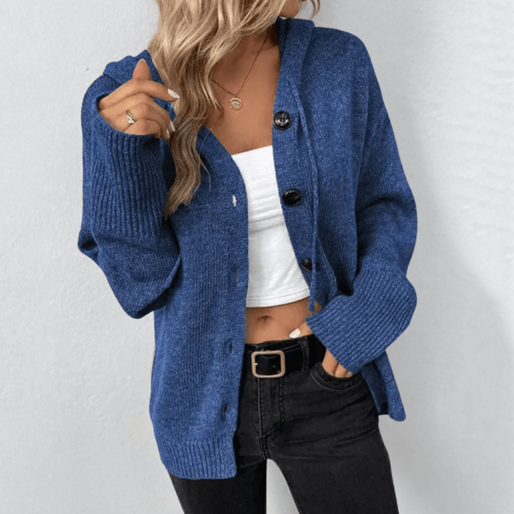 Hazel | Women's Hooded Cardigan | Button-Front · PNY