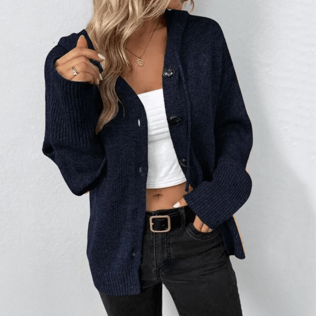 Hazel | Women's Hooded Cardigan | Button-Front · PNY