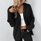 Hazel | Women's Hooded Cardigan | Button-Front · PNY