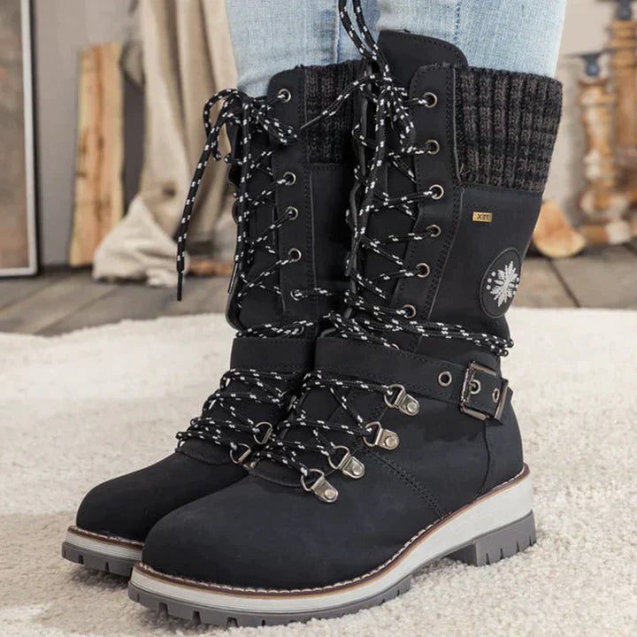 Hazel | Women's Lace-Up Boots | Knit Cuff · PNY