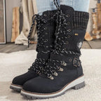 Hazel | Women's Lace-Up Boots | Knit Cuff · PNY