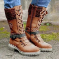 Hazel | Women's Lace-Up Boots | Knit Cuff