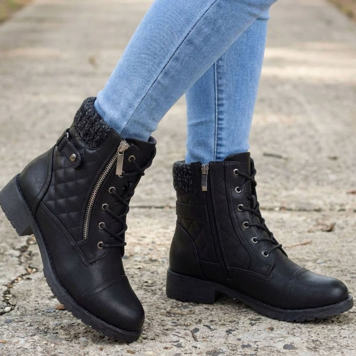 Hazel | Women's Lace-Up Boots | Side Zip · PNY
