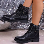 Hazel | Women's Lace-Up Boots | Side Zip · PNY
