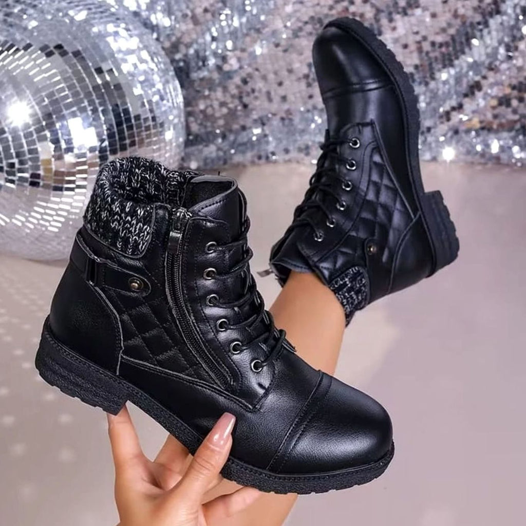 Hazel | Women's Lace-Up Boots | Side Zip · PNY
